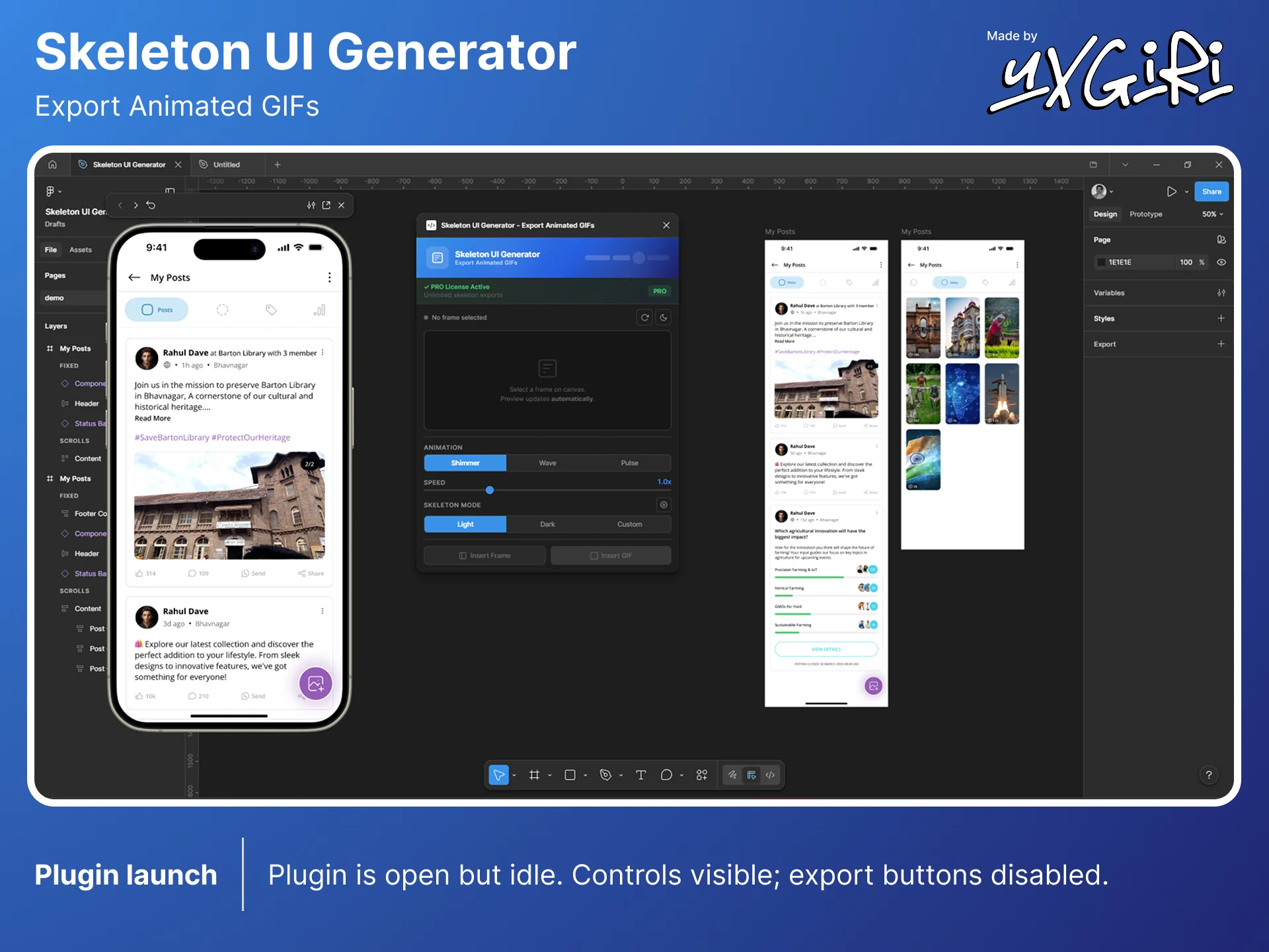 Plugin launch - open and idle