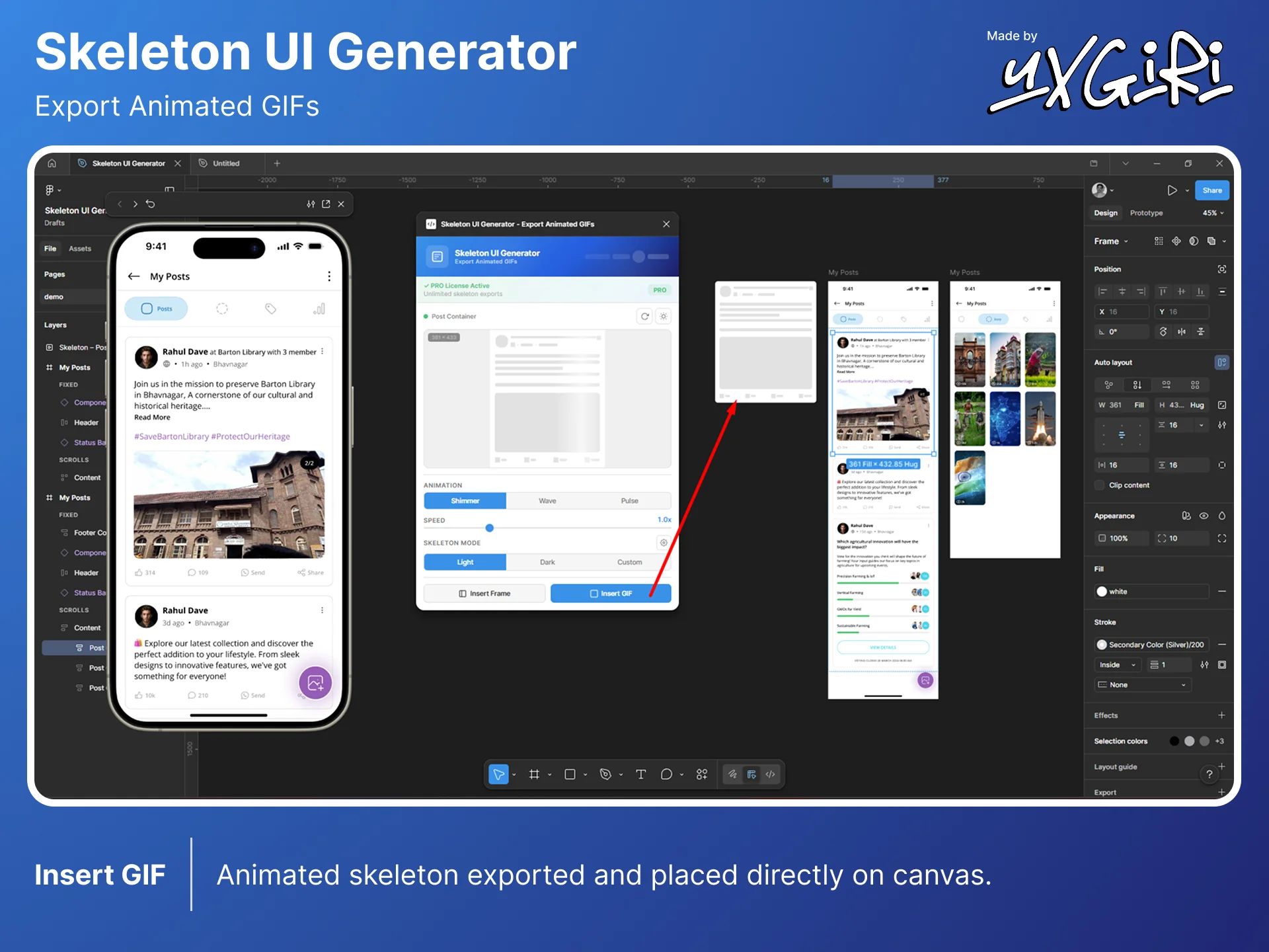 Insert GIF on canvas